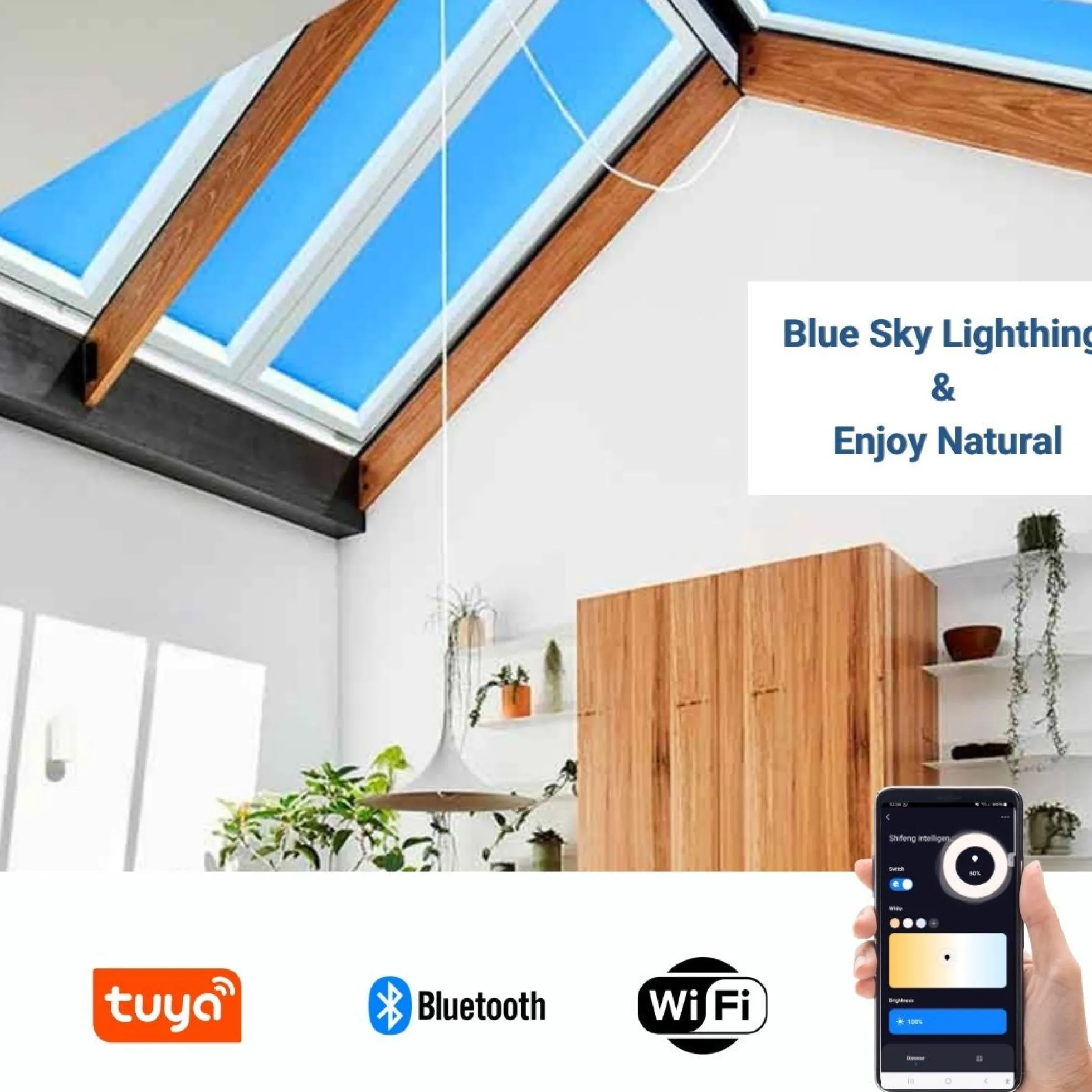 Panel LED "SMART Blue Skylight" - Efecto cielo - Daylight - 100W - 120x30cm