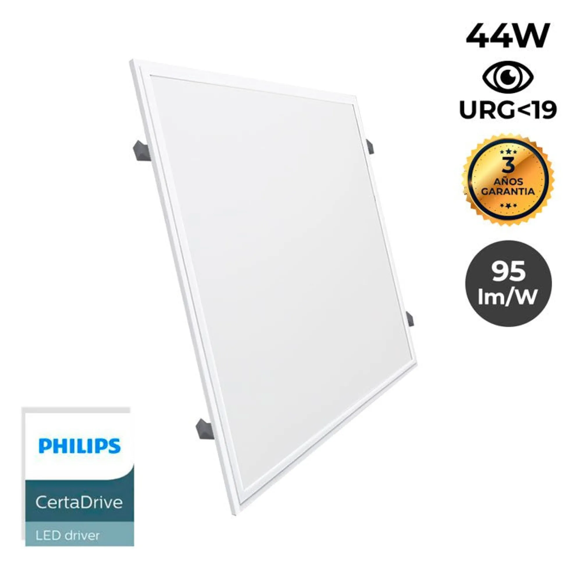 Panel LED 60X60cm con KIT de empotrar 44W UGR19 Driver Philips