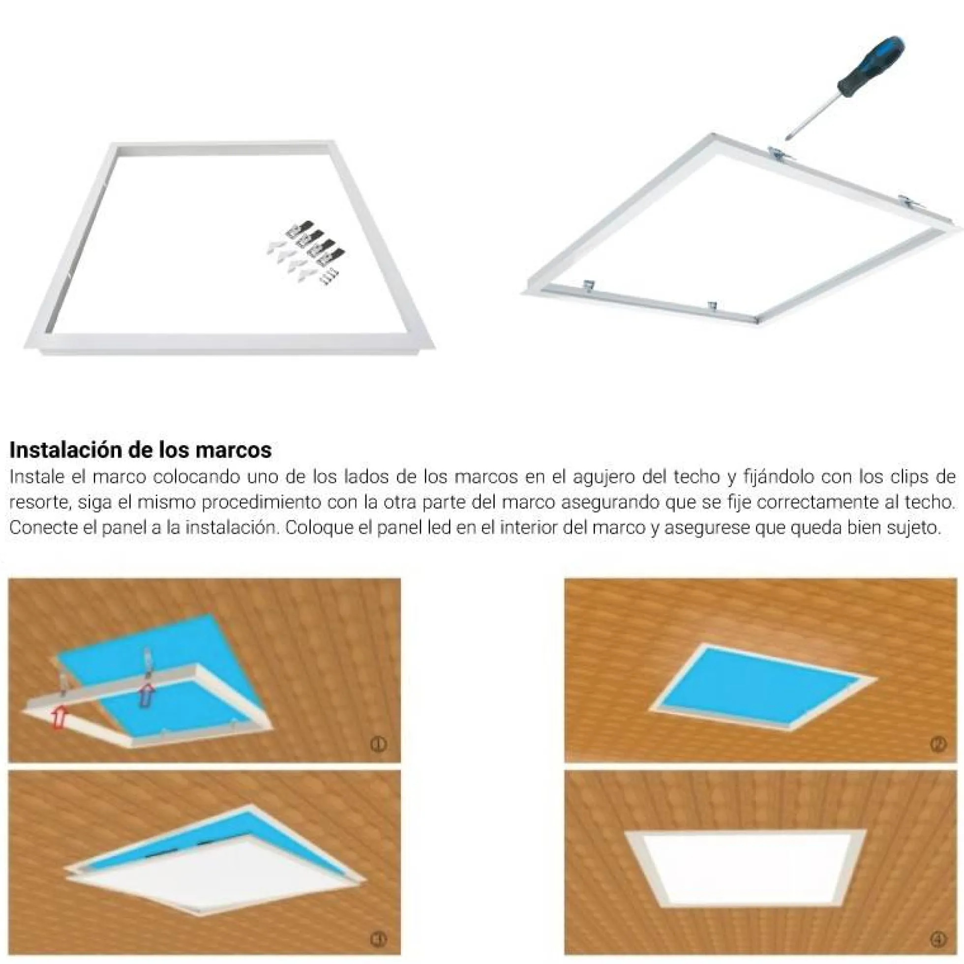 Panel LED 60X60cm con KIT de empotrar 44W UGR19 Driver Philips