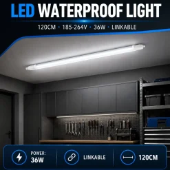 Pantalla estanca LED compacta - 36W - 110 lm/W - 120cm - ENLAZABLE - IP65