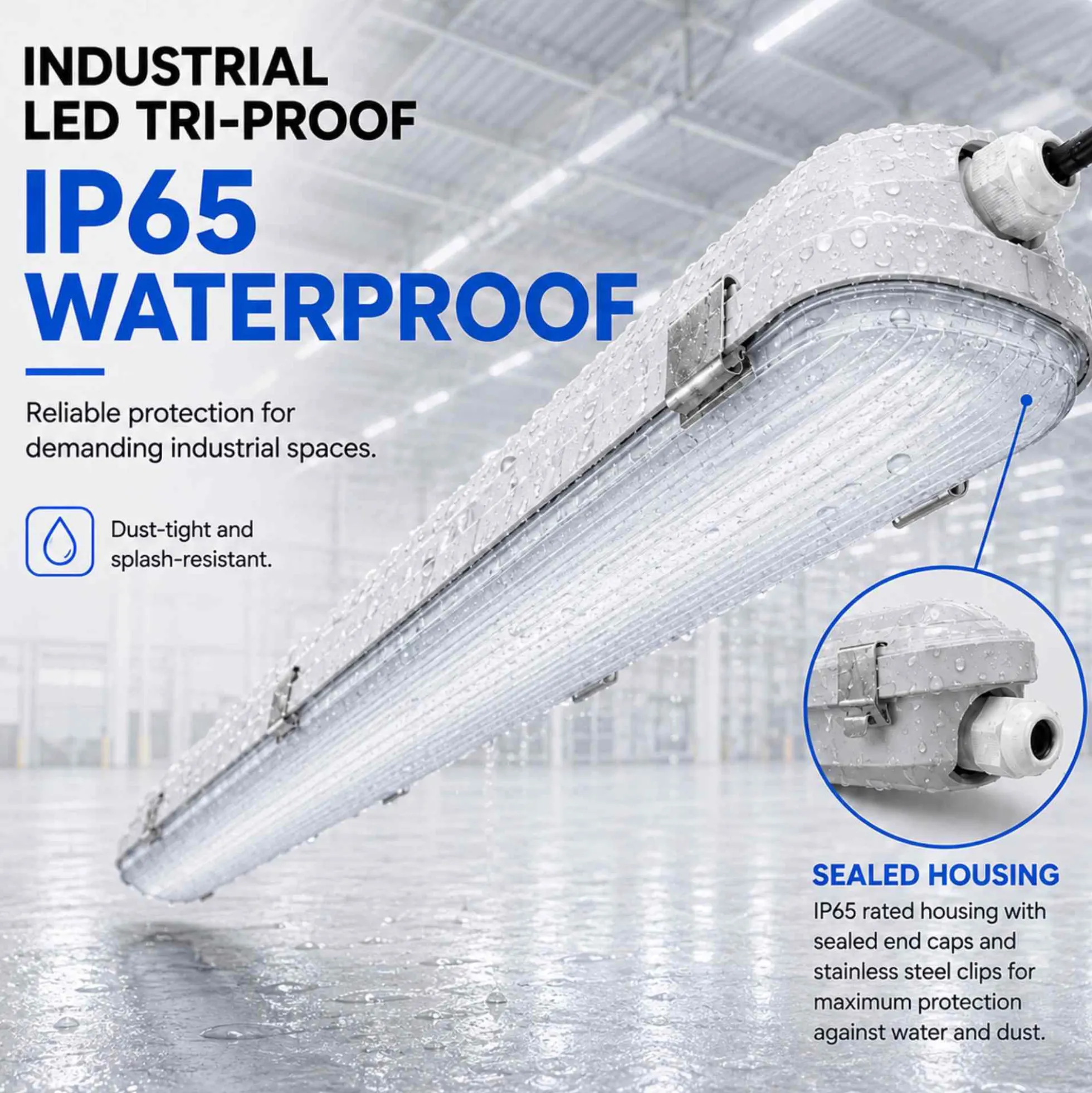 Pantalla estanca LED enlazable - CCT - 120cm - 30W - Driver STARSENSE - IP65
