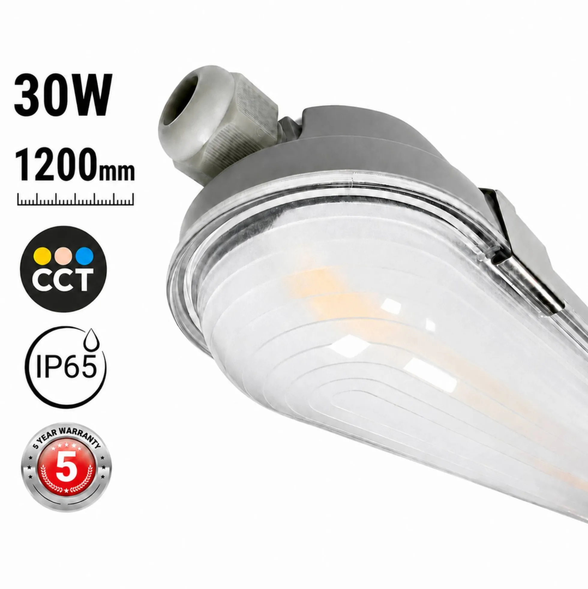 Pantalla estanca LED enlazable - CCT - 120cm - 30W - Driver STARSENSE - IP65