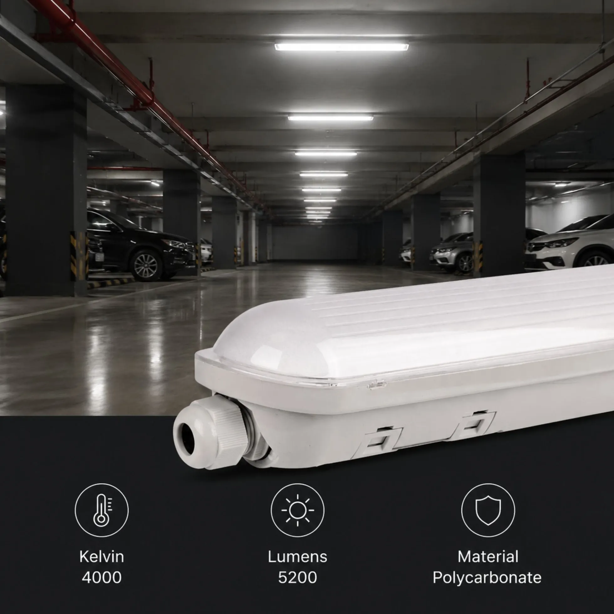 Pantalla estanca LED enlazable - 40W - 120cm - IP65
