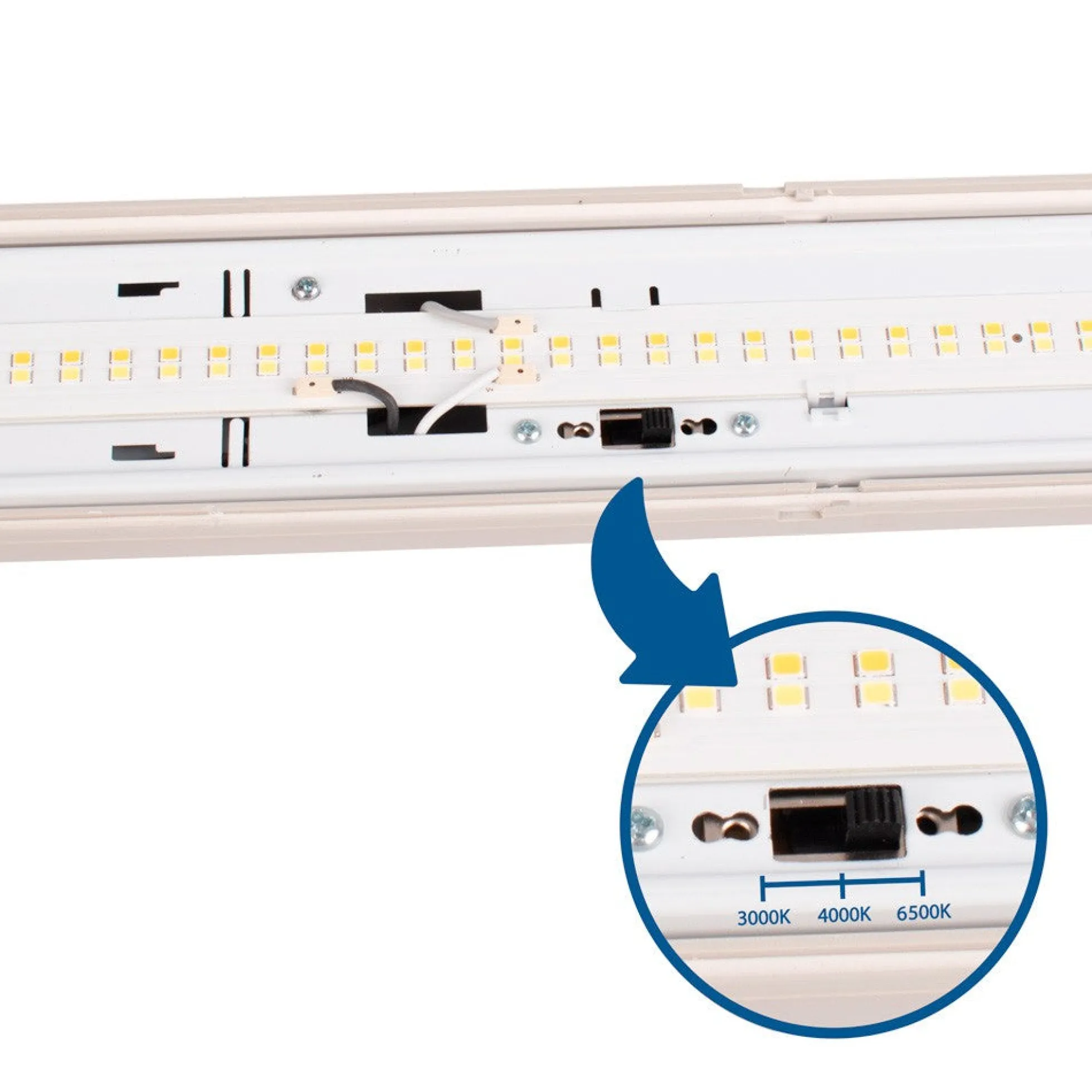 Pantalla estanca LED lineal conectable CCT con sensor de movimiento- 120cm - 40W - IP65