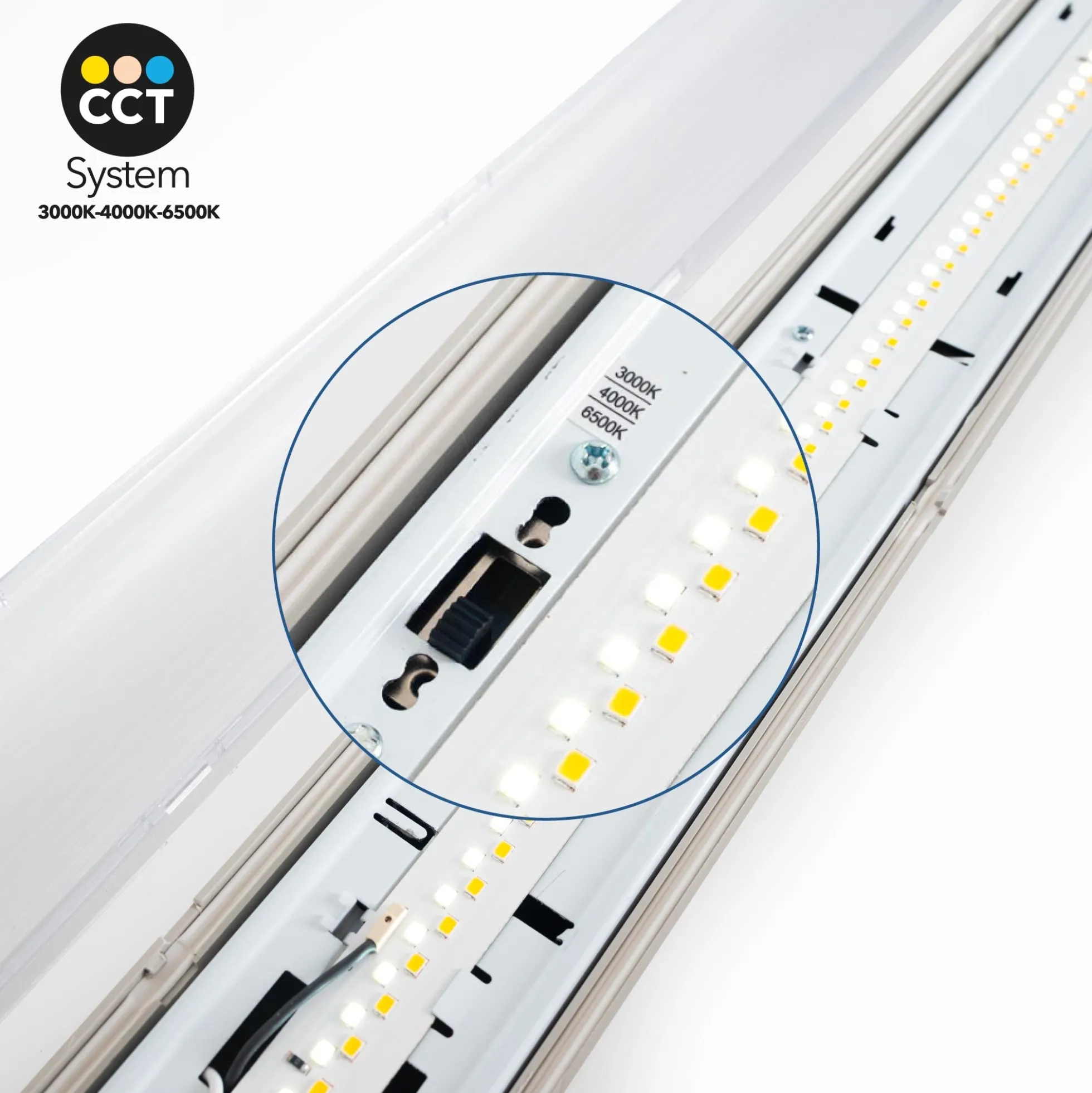 Pantalla estanca LED lineal enlazable- Regulable DALI - CCT - 150cm - 55W - Driver LIFUD - IP65