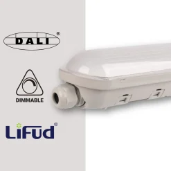 Pantalla estanca LED lineal enlazable- Regulable DALI - CCT - 150cm - 55W - Driver LIFUD - IP65