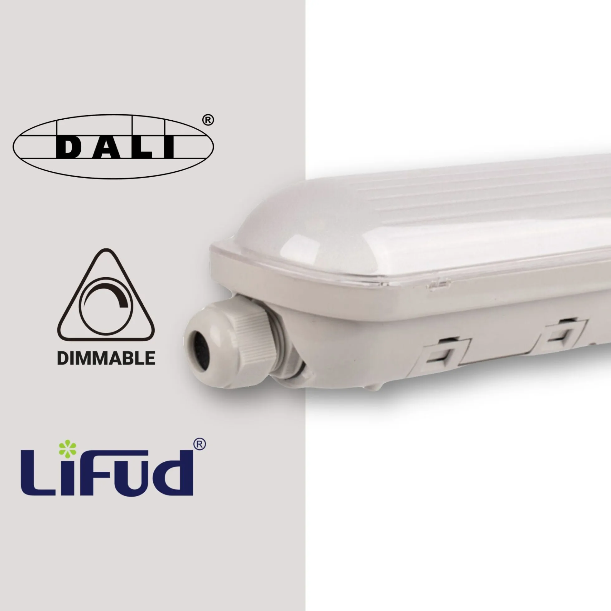 Pantalla estanca LED lineal enlazable- Regulable DALI - CCT - 150cm - 55W - Driver LIFUD - IP65