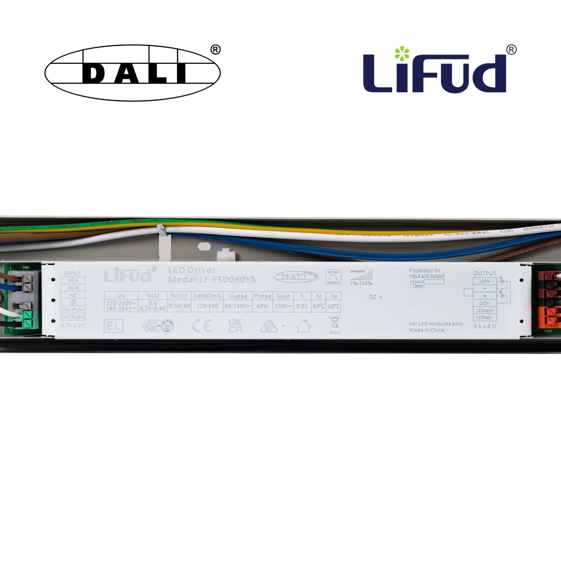 Pantalla estanca LED lineal enlazable- Regulable DALI - CCT - 150cm - 55W - Driver LIFUD - IP65