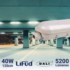 Pantalla estanca LED lineal enlazable Regulable DALI - CCT - 120cm - 40W - DALI - Driver LIFUD - IP65