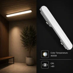 Pantalla estanca LED lineal enlazable 9W - 60cm - IP65 - 4000K