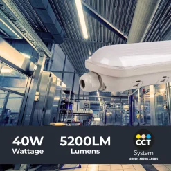 Pantalla estanca LED / Luz de emergencia - CCT - 120cm - Conectable - 40W - IP65