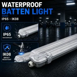 Pantalla estanca para 1 tubo LED - 60cm - IP65