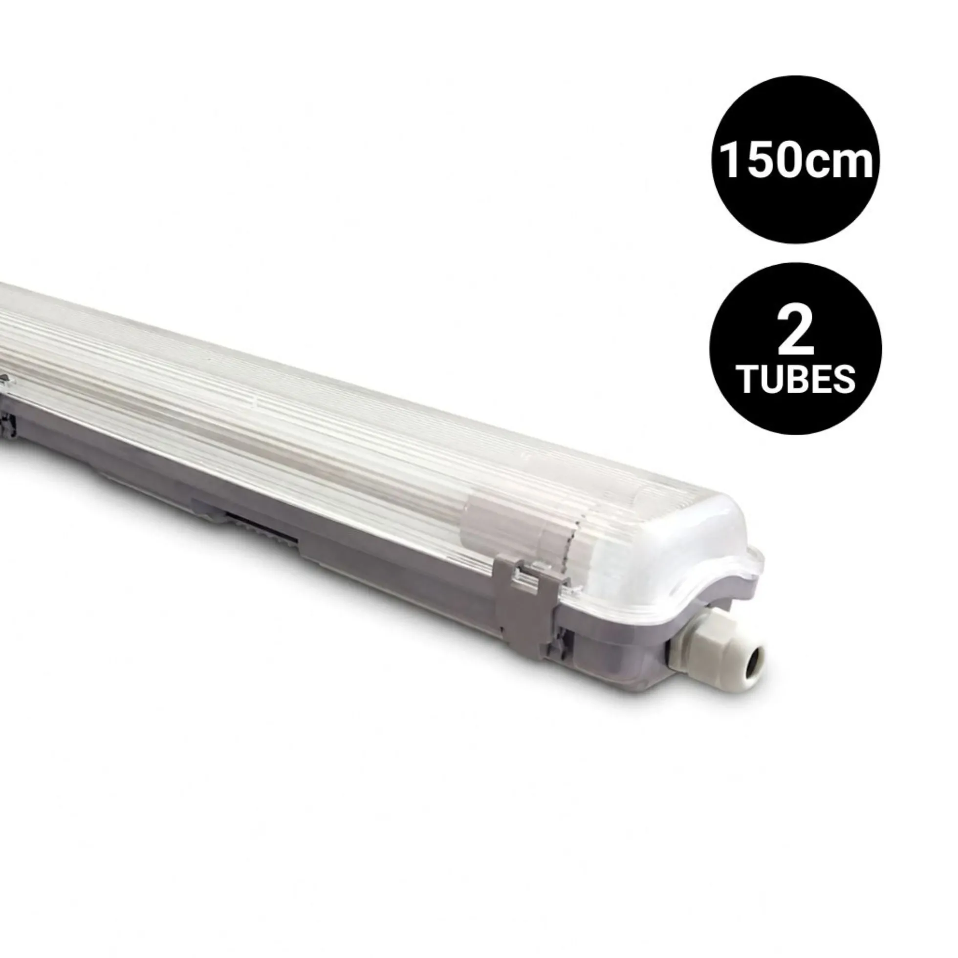 Pantalla estanca para 2 tubos LED - 150cm - IP65