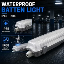 Pantalla estanca para 2 tubos LED - 150cm - IP65