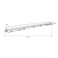 Pantalla estanca para 2 tubos LED - 150cm - IP65