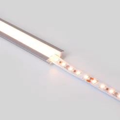 Perfil de aluminio de empotrar - Kit completo - 24,5 x 7mm - Tira LED hasta 12 mm - 2 metros