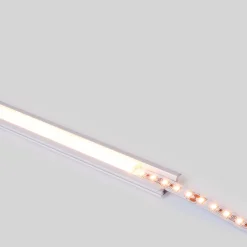 Perfil de aluminio de empotrar - Kit completo - 24,5 x 7mm - Tira LED hasta 12 mm - 2 metros