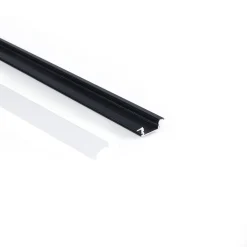 Perfil de aluminio de empotrar - Kit completo - 24,5 x 7mm - Tira LED hasta 12 mm - 2 metros