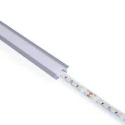 Perfil de aluminio de empotrar - Kit completo - 24,5 x 7mm - Tira LED hasta 12 mm - 2 metros
