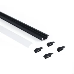 Perfil de aluminio de empotrar - Kit completo - 24,5 x 7mm - Tira LED hasta 12 mm - 2 metros