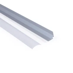 Perfil de aluminio de superficie para esquinas - Con difusor - Kit completo - 20x20mm - Tira LED hasta 10mm - 2 metros