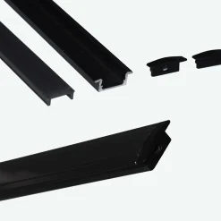 Perfil de aluminio empotrable para tira LED con difusor - 2 tapas - 23x8mm - 2 metros
