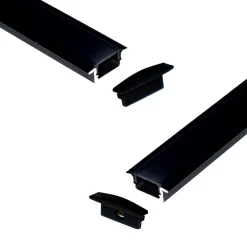 Perfil de aluminio empotrable para tira LED con difusor - 2 tapas - 23x8mm - 2 metros