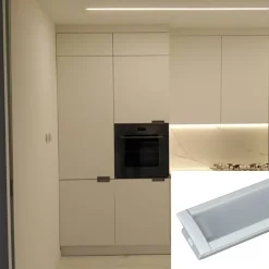 Perfil de aluminio empotrable para tira LED con difusor - 2 tapas - 23x15mm - 2 metros