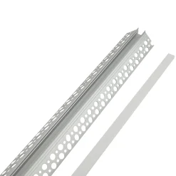 Perfil de aluminio integración escayola/pladur para esquina exterior - Tira LED hasta 10 mm -  2 metros