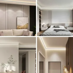 Perfil de aluminio para esquinas - Tira LED doble - 38.7x39mm - 2 metros