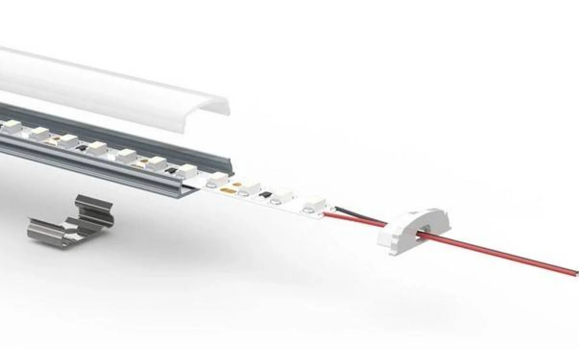Perfil de aluminio para tira LED flexible / moldeable - 18x6mm - 2 metros