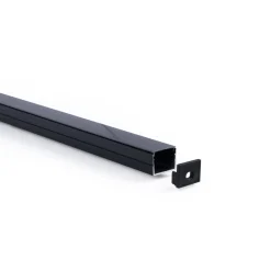 Perfil de aluminio para tira LED con difusor - Superficie - Kit completo - 18 x13mm - Tira LED ≤ 15 mm - 2 metros