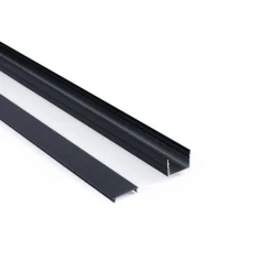 Perfil de aluminio para tira LED con difusor - Superficie - Kit completo - 18 x13mm - Tira LED ≤ 15 mm - 2 metros