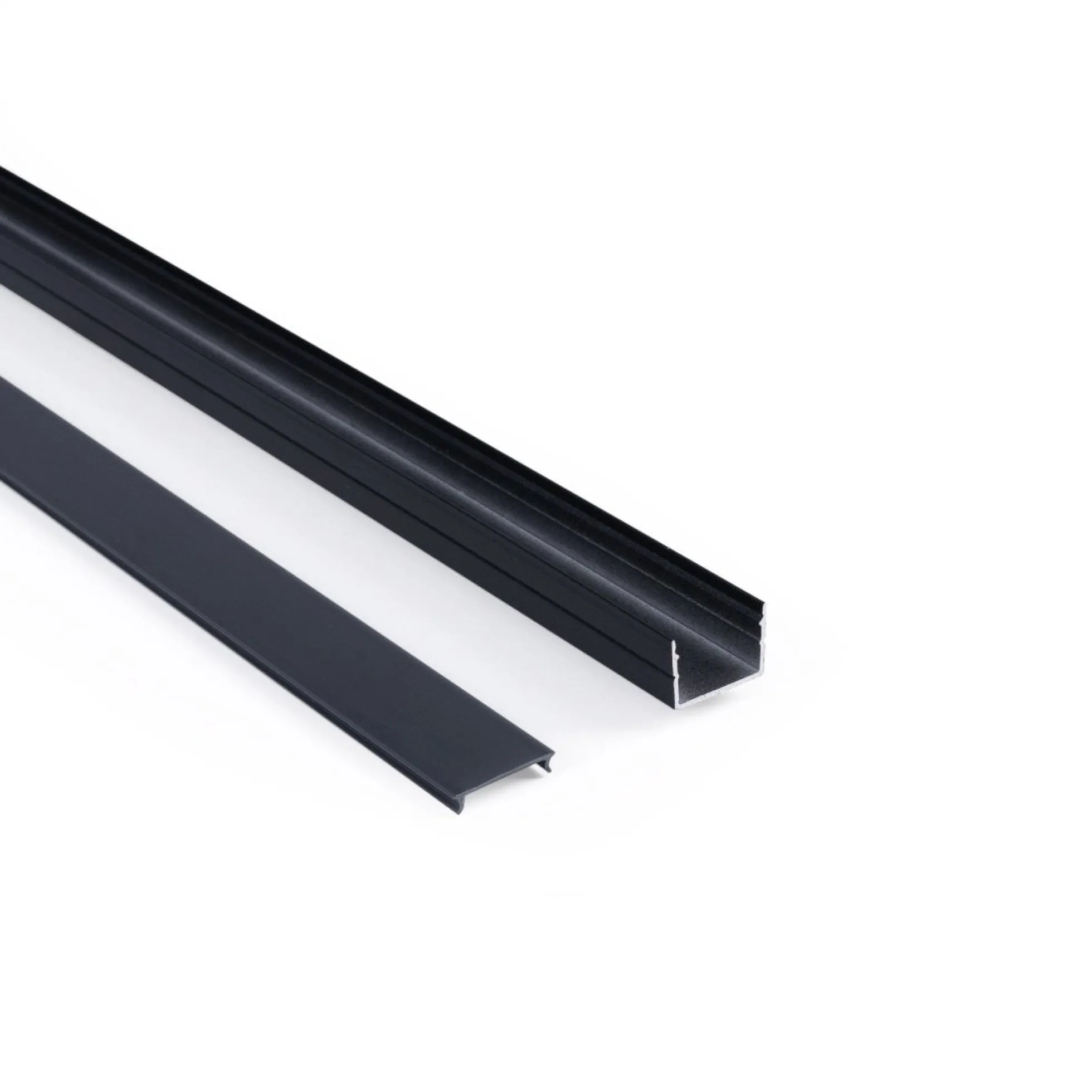 Perfil de aluminio para tira LED con difusor - Superficie - Kit completo - 18 x13mm - Tira LED ≤ 15 mm - 2 metros