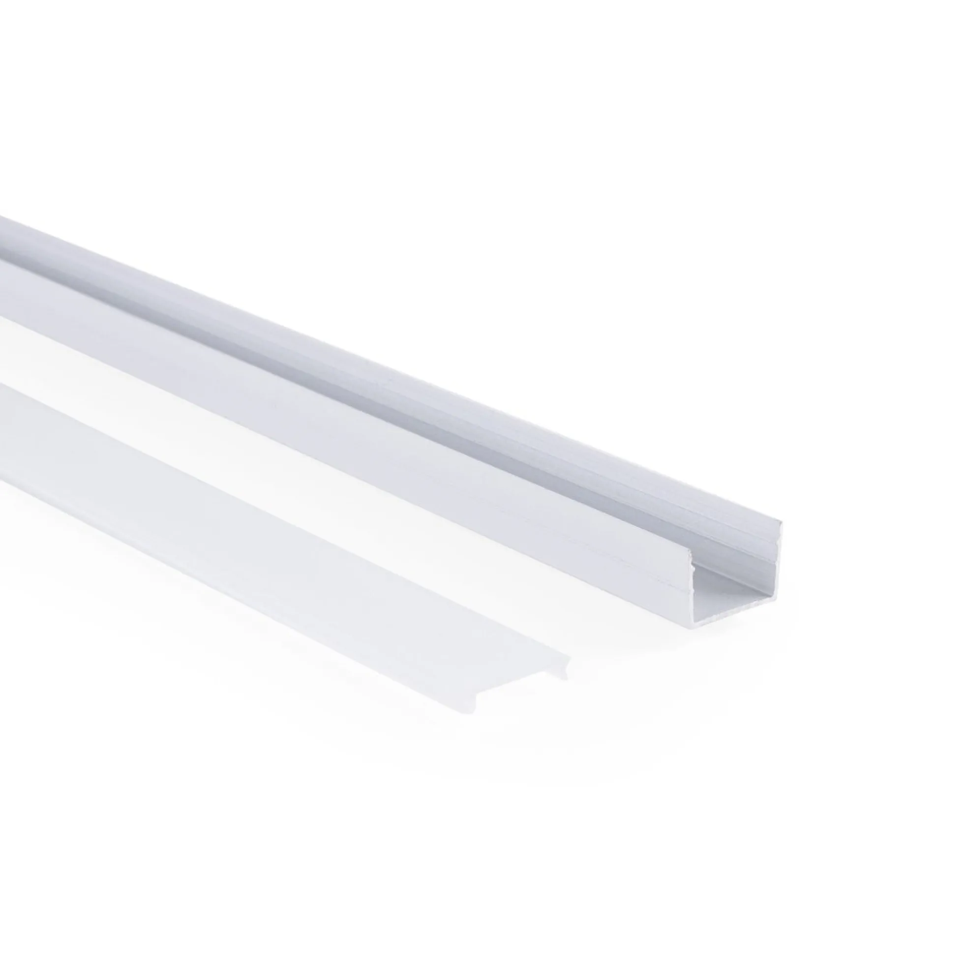 Perfil de aluminio para tira LED con difusor - Superficie - Kit completo - 18 x13mm - Tira LED ≤ 15 mm - 2 metros