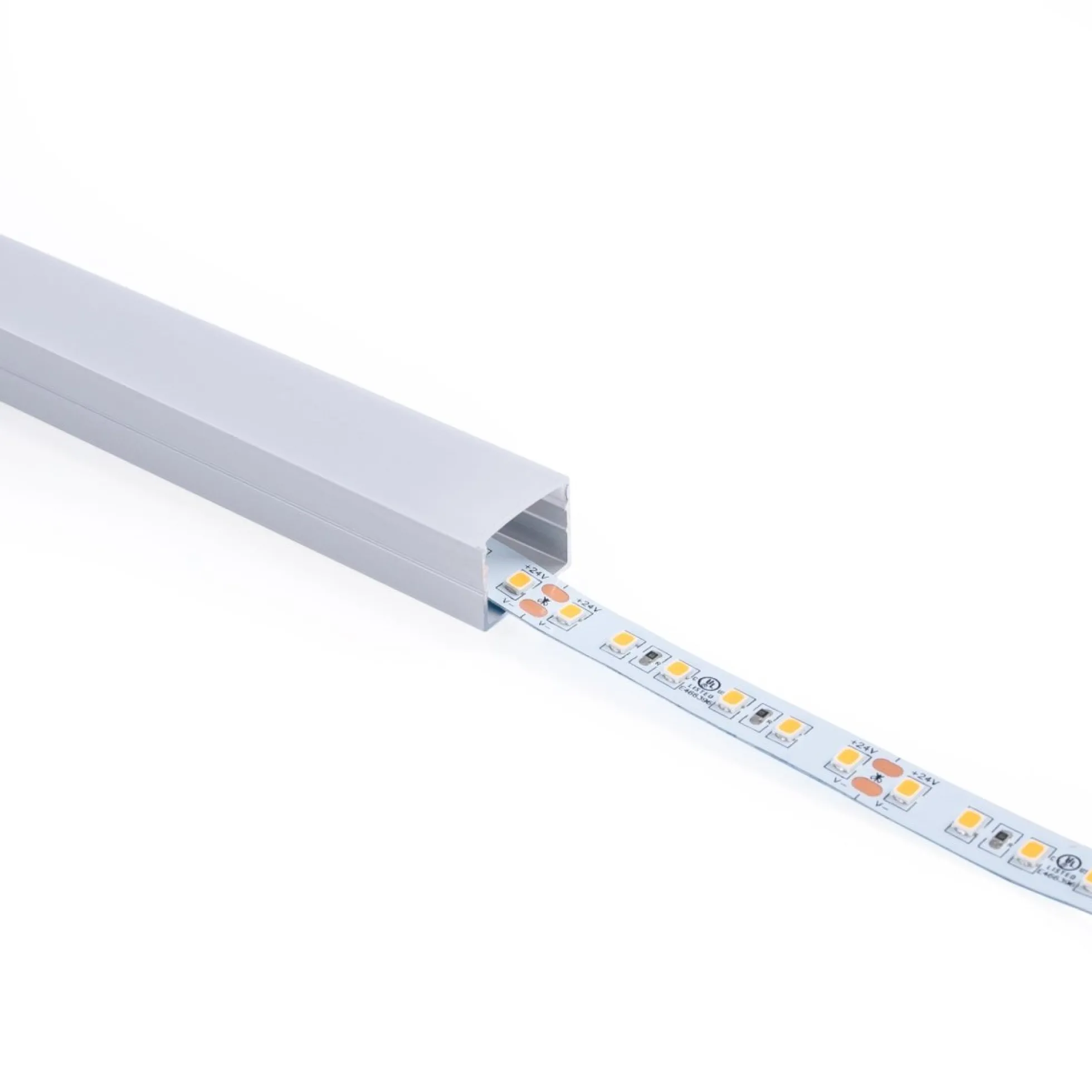 Perfil de aluminio para tira LED con difusor - Superficie - Kit completo - 18 x13mm - Tira LED ≤ 15 mm - 2 metros