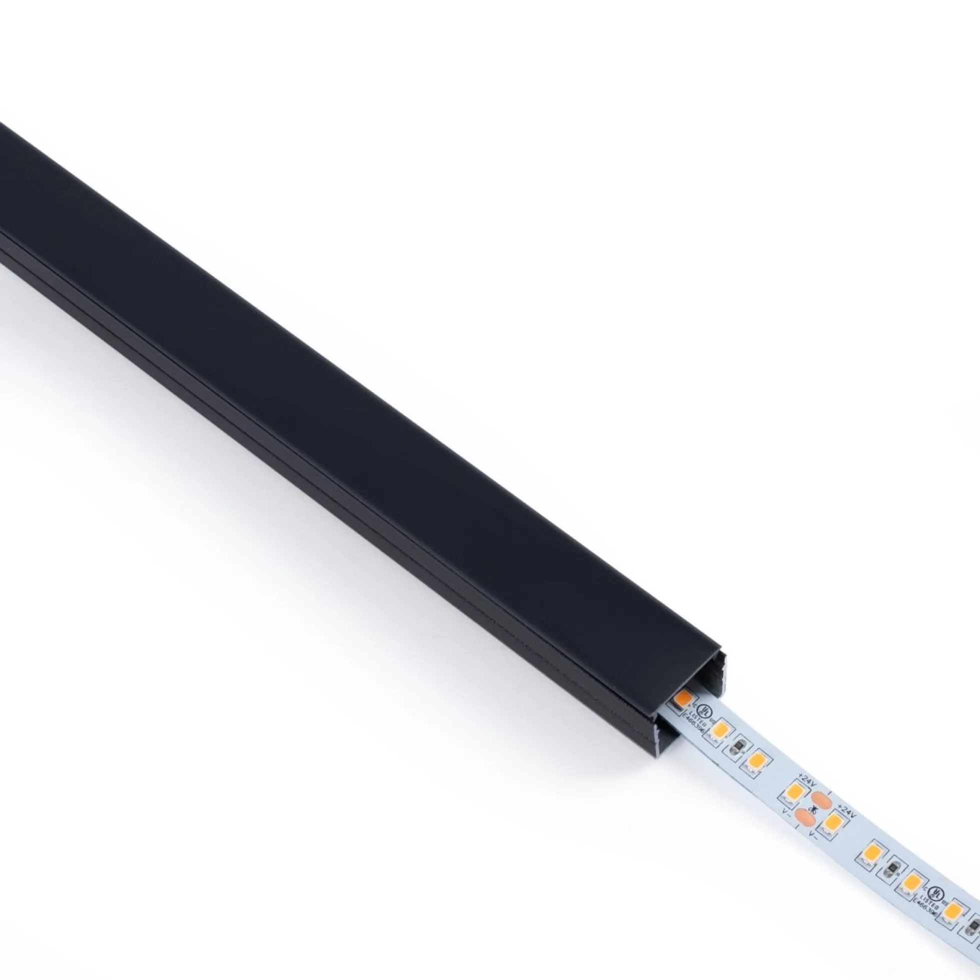 Perfil de aluminio para tira LED con difusor - Superficie - Kit completo - 18 x13mm - Tira LED ≤ 15 mm - 2 metros