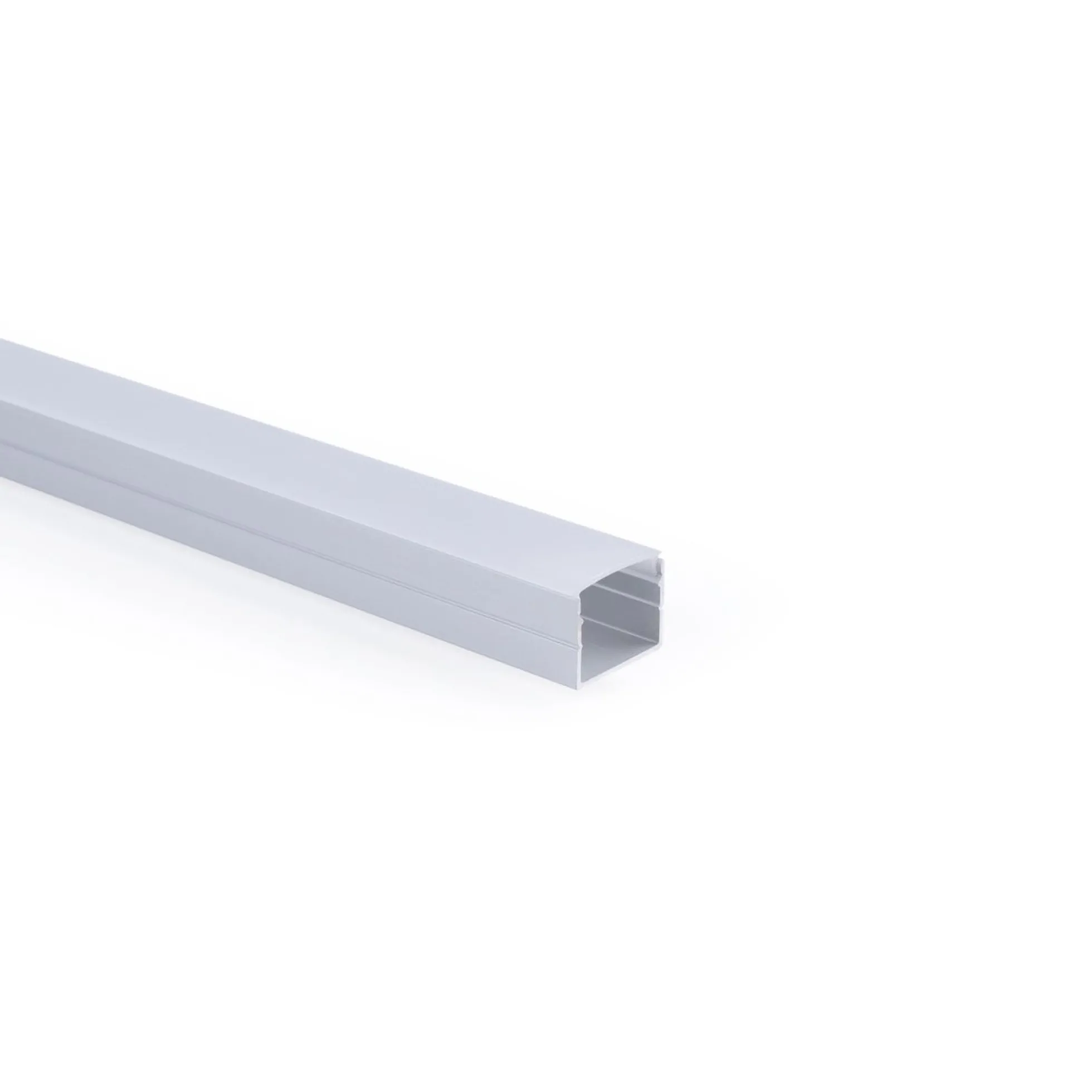 Perfil de aluminio para tira LED con difusor - Superficie - Kit completo - 18 x13mm - Tira LED ≤ 15 mm - 2 metros