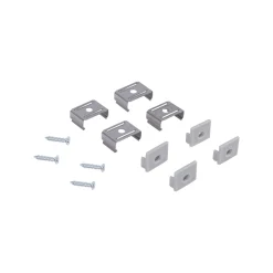 Perfil de aluminio para tira LED con difusor - Superficie - Kit completo - 18 x13mm - Tira LED ≤ 15 mm - 2 metros