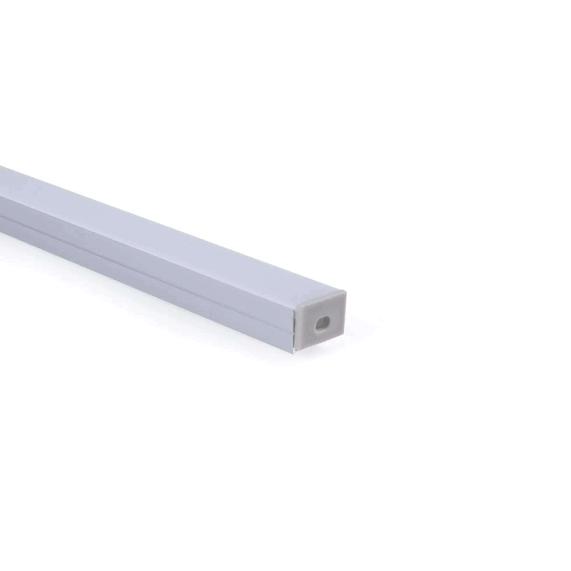 Perfil de aluminio para tira LED con difusor - Superficie - Kit completo - 18 x13mm - Tira LED ≤ 15 mm - 2 metros