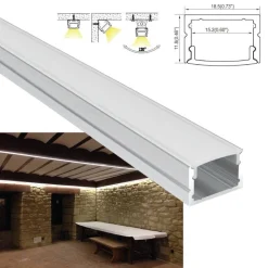 Perfil de aluminio para tira led superficie - 18x12mm