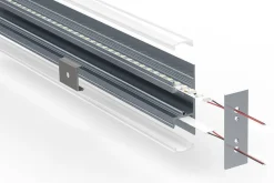 Perfil de aluminio para tira LED superficie - Bañador arriba/abajo - 18x49mm - 2 metros