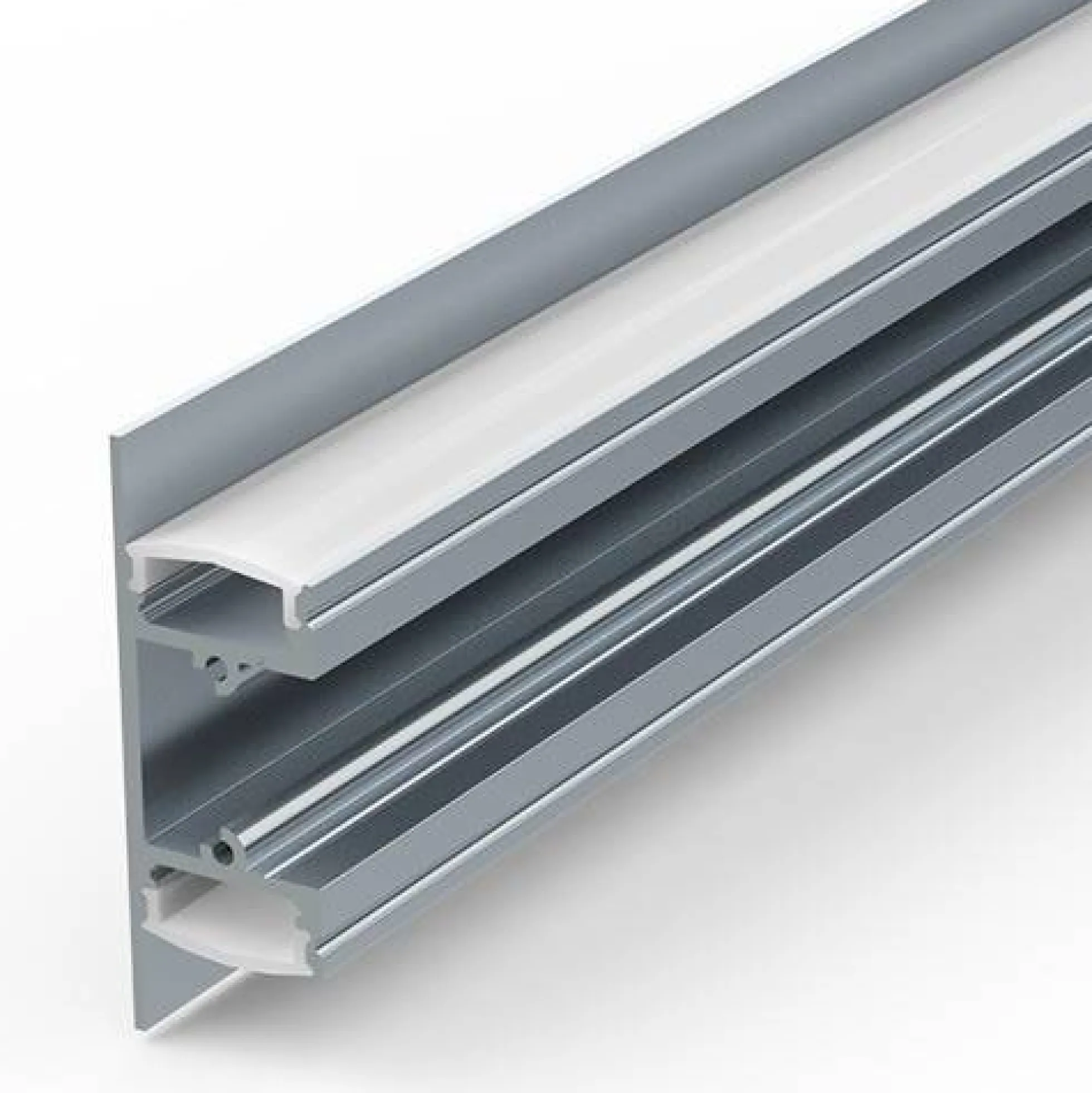 Perfil de aluminio para tira LED superficie - Bañador arriba/abajo - 18x49mm - 2 metros