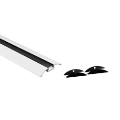 Perfil de aluminio para tira LED - Media luna - Kit completo - 58x9mm - 2 metros