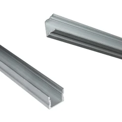 Perfil de aluminio para tira LED con difusor - 4 grapas - 2 tapas - 17x15mm - 2 metros