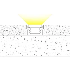 Perfil para tira LED para empotrar en Suelo 22x13mm (2m)