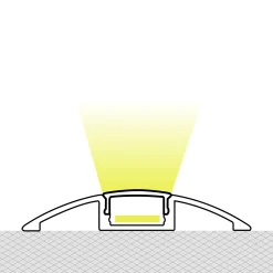 Perfil tira LED de suelo medialuna - Superficie - 9x52mm - Con difusor - 2 metros