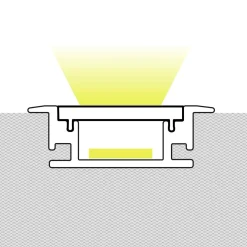 Perfil tira LED de suelo - 27x10mm - Con difusor - 2 metros