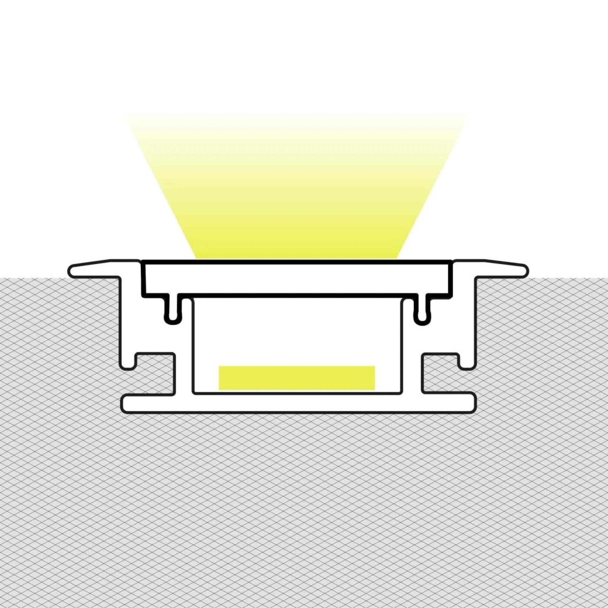 Perfil tira LED de suelo - 27x10mm - Con difusor - 2 metros