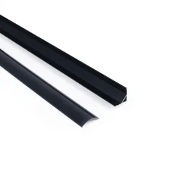 Perfil tira LED de superficie para esquinas - Con difusor - Kit completo - 15,8x15,8mm - Tira LED ≤10 mm - 1 metro